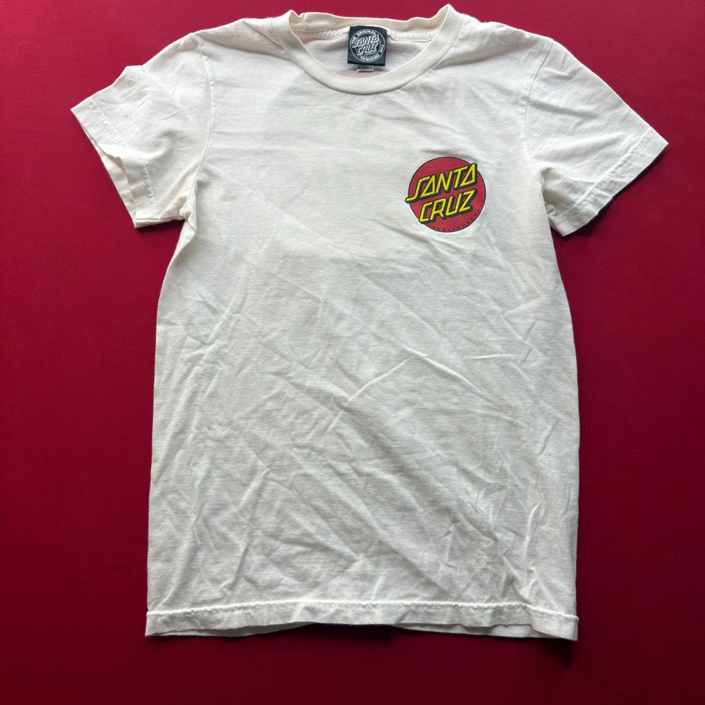Vintage style Santa Cruz‎ Skate Classic Dot Logo Graphic T-Shirt White Womans S